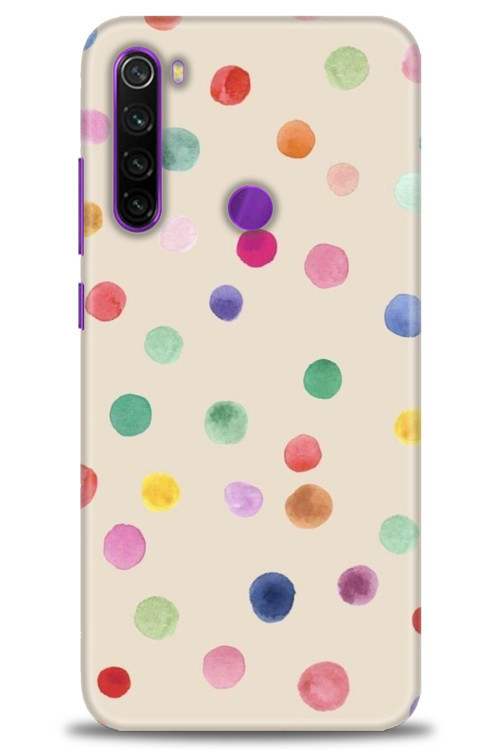 Xiaomi Redmi Note 8 Kılıf HD Baskılı Kılıf - Renkli Puantiye