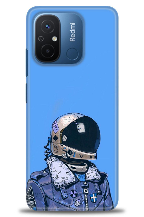 Xiaomi Redmi 12C Kılıf HD Baskılı Kılıf - Mavi Astronot