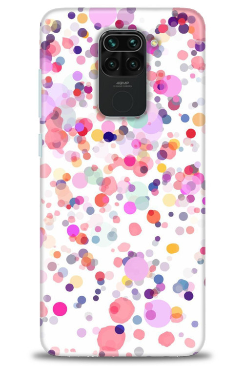 Xiaomi Redmi Note 9 Kılıf HD Baskılı Kılıf - Renkli Benekler
