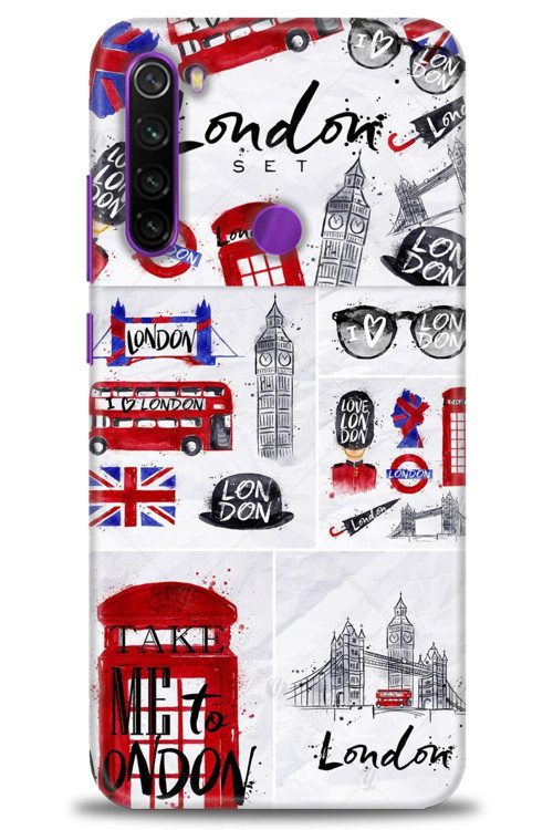 Xiaomi Redmi Note 8 Kılıf HD Baskılı Kılıf - London Set