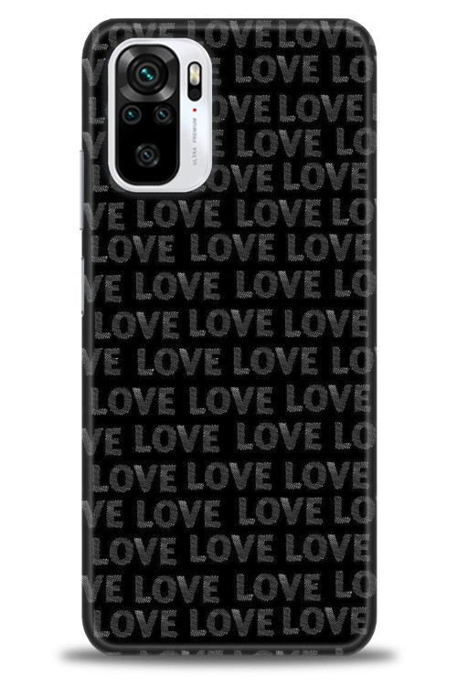 Xiaomi Redmi Note 10S Kılıf HD Baskılı Kılıf - Black Love