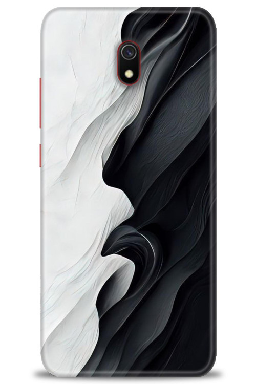 Xiaomi Redmi 8A Kılıf HD Baskılı Kılıf - Black and White