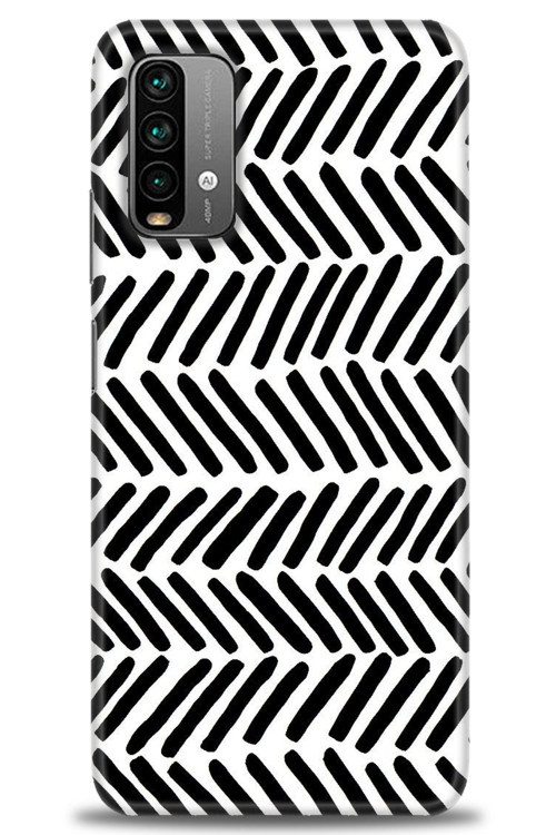 Xiaomi Redmi Note 9 4G Kılıf HD Baskılı Kılıf - Siyah Çubuklar