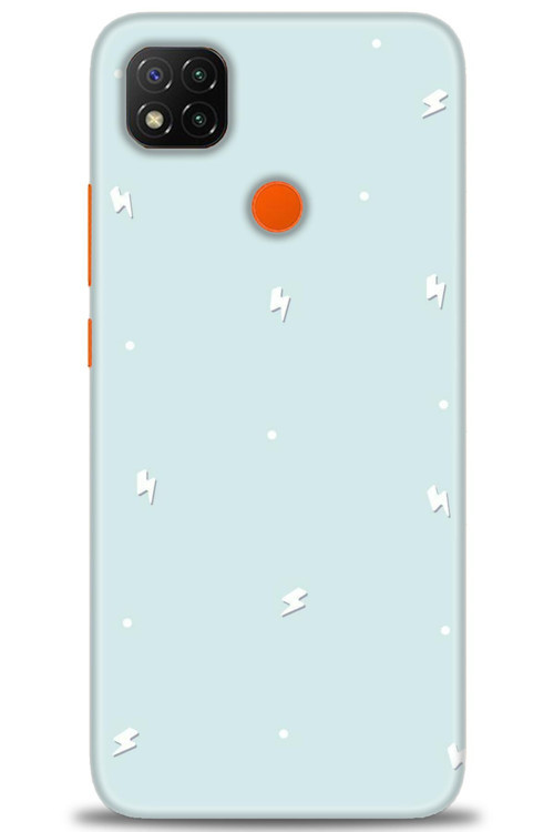 Xiaomi Redmi 9C Kılıf HD Baskılı Kılıf - Beyaz Şimşekler