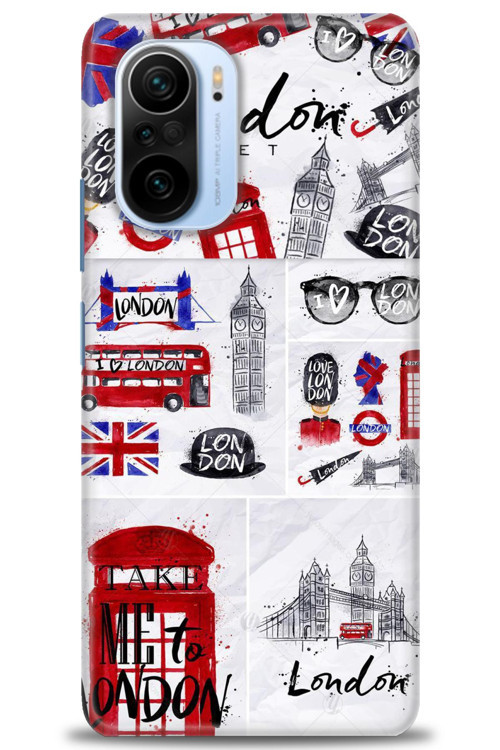 Xiaomi Redmi K40 Pro Kılıf HD Baskılı Kılıf - London Set