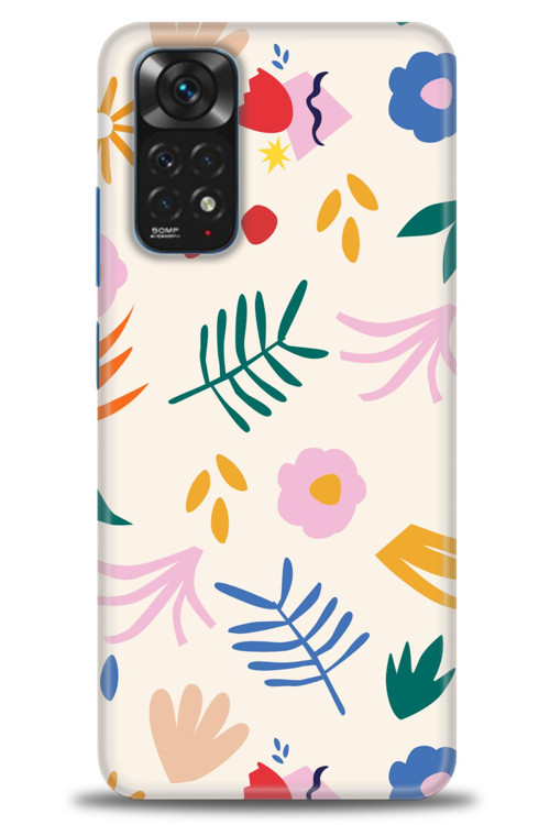 Xiaomi Redmi Note 11 Kılıf HD Baskılı Kılıf - Renkli Dallar