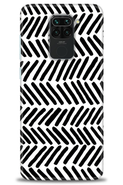 Xiaomi Redmi Note 9 Kılıf HD Baskılı Kılıf - Siyah Çubuklar