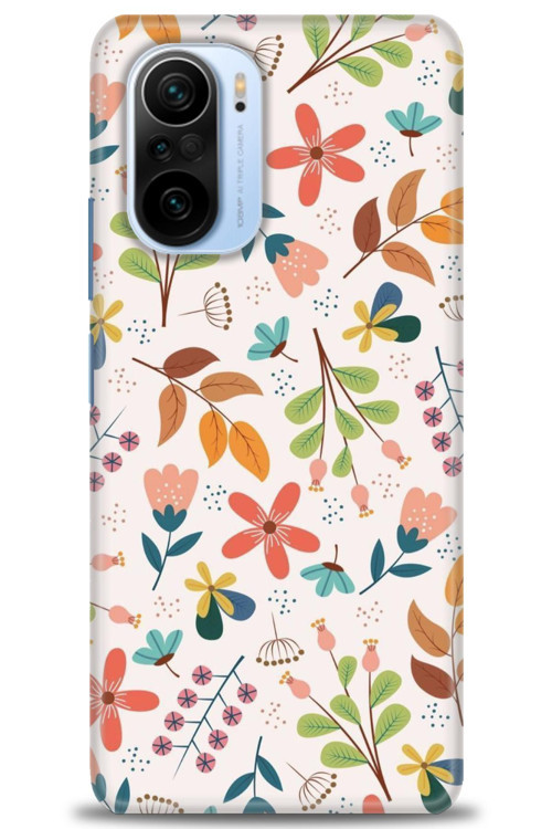 Xiaomi Redmi K40 Kılıf HD Baskılı Kılıf - Renkli Dallar