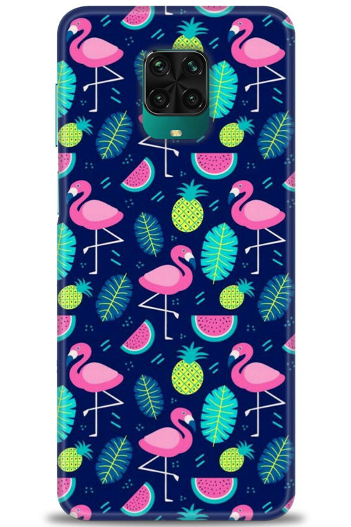 Xiaomi Redmi Note 9 Pro Kılıf HD Baskılı Kılıf - Flamingo Ananas