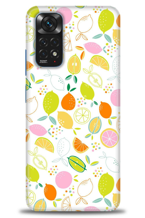 Xiaomi Redmi Note 12 4G Kılıf HD Baskılı Kılıf - Renkli Limonlar