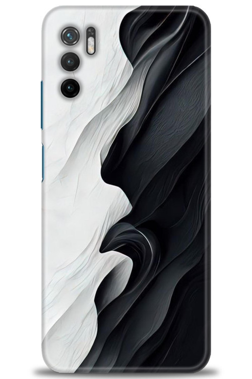 Xiaomi Redmi Note 10 5G Kılıf HD Baskılı Kılıf - Black and White