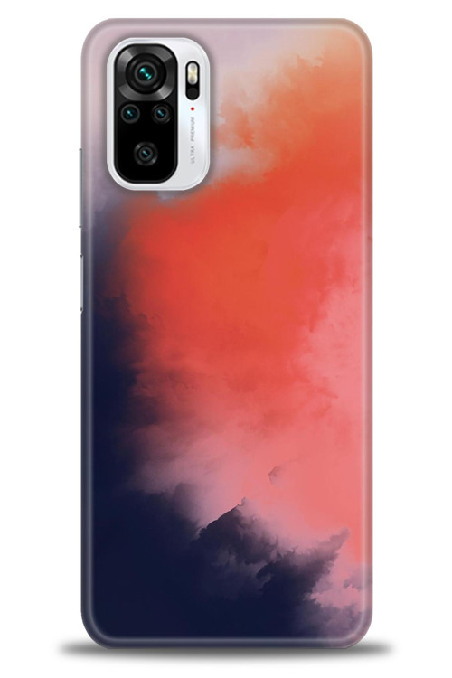 Xiaomi Redmi Note 10 Kılıf HD Baskılı Kılıf - Sisli Turuncu