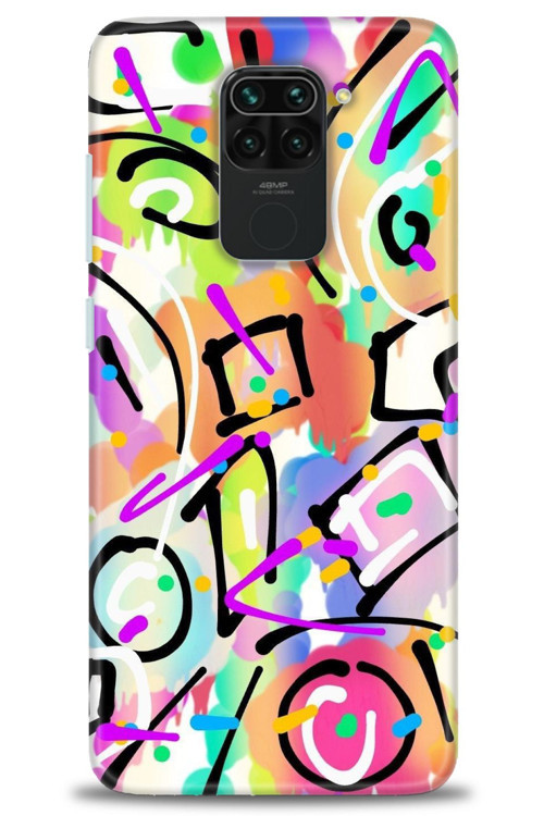 Xiaomi Redmi Note 9 Kılıf HD Baskılı Kılıf - Renkler ve Çizgiler