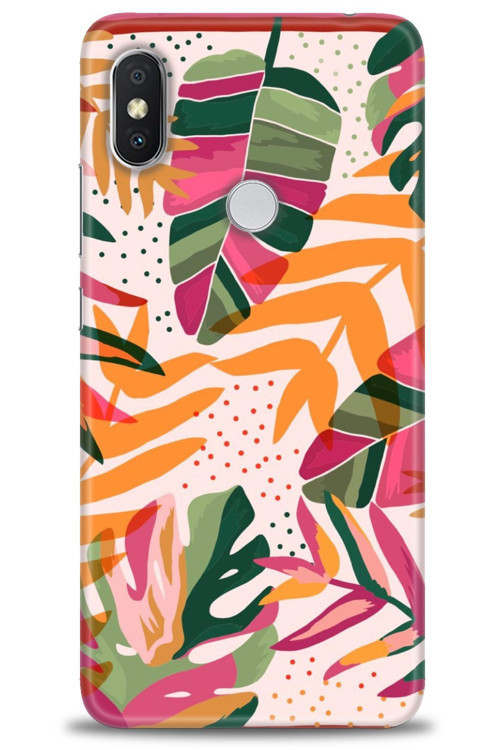 Xiaomi Redmi Note 6 Pro Kılıf HD Baskılı Kılıf - Turuncu Pembe