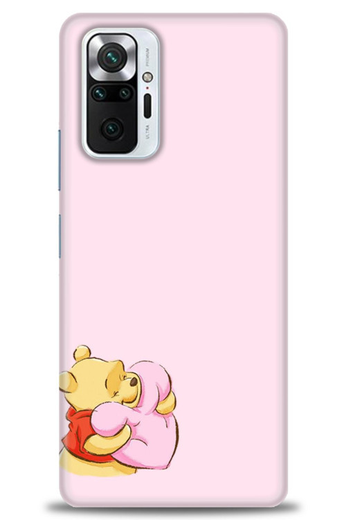 Xiaomi Redmi Note 10 Pro Kılıf HD Baskılı Kılıf - Winnie the Pooh Kalpli