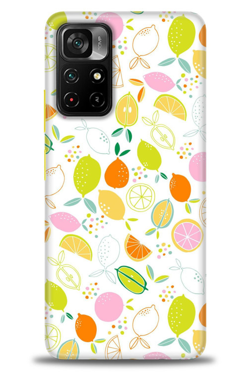 Xiaomi Redmi Note 11 Pro Plus Kılıf HD Baskılı Kılıf - Renkli Limonlar