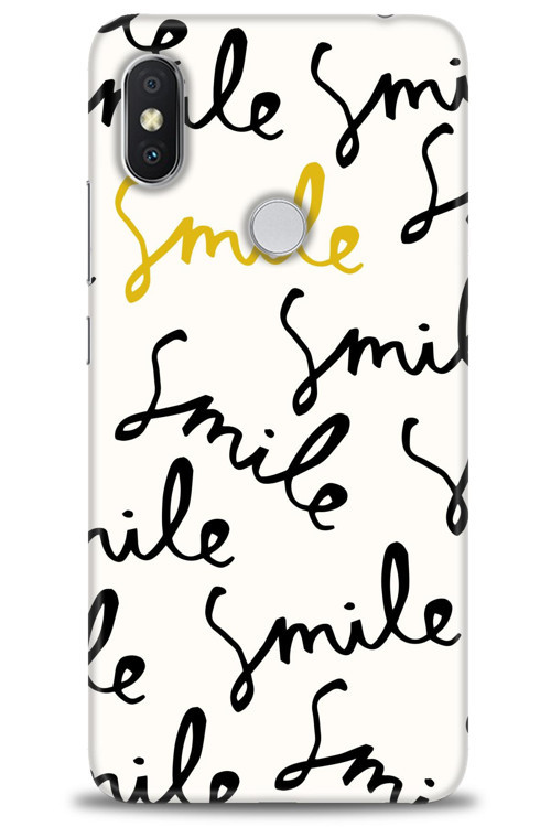Xiaomi Redmi Note 6 Pro Kılıf HD Baskılı Kılıf - S Smile