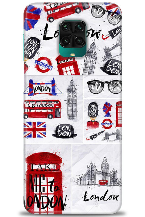 Xiaomi Redmi Note 9 Pro Kılıf HD Baskılı Kılıf - London Set