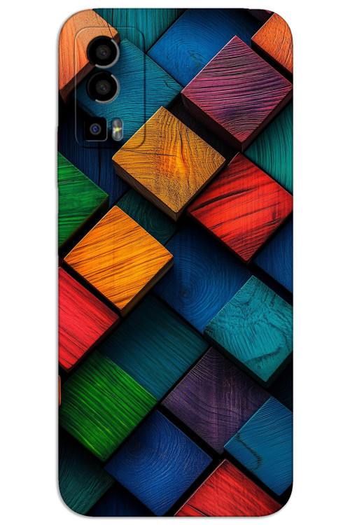General Mobile GM 23 Kılıf HD Desen Baskılı Arka Kapak - Kare Desen
