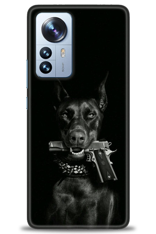 Xiaomi Mi 12 Lite Kılıf HD Baskılı Kılıf - Tabanca ve Köpek