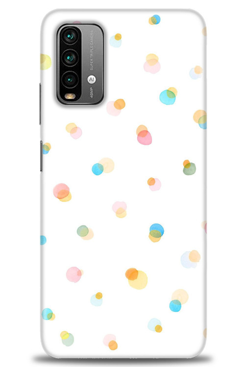 Xiaomi Redmi Note 9 4G Kılıf HD Baskılı Kılıf - Rengarenk Puantiye