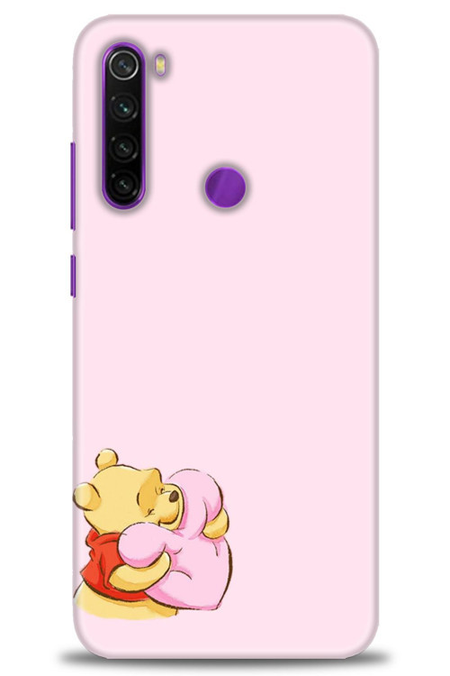 Xiaomi Redmi Note 8 Kılıf HD Baskılı Kılıf - Winnie the Pooh Kalpli