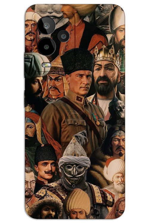 General Mobile GM 24 Pro Kılıf HD Desen Baskılı Arka Kapak - Türk Büyükleri