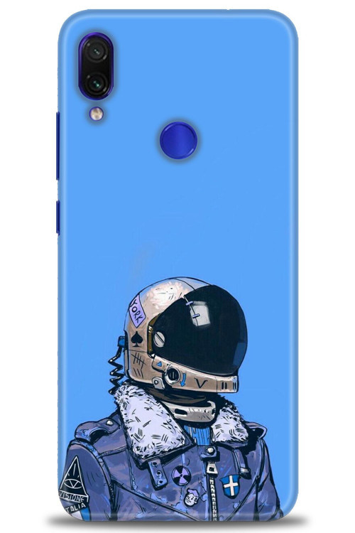 Xiaomi Redmi Note 7 Kılıf HD Baskılı Kılıf - Mavi Astronot