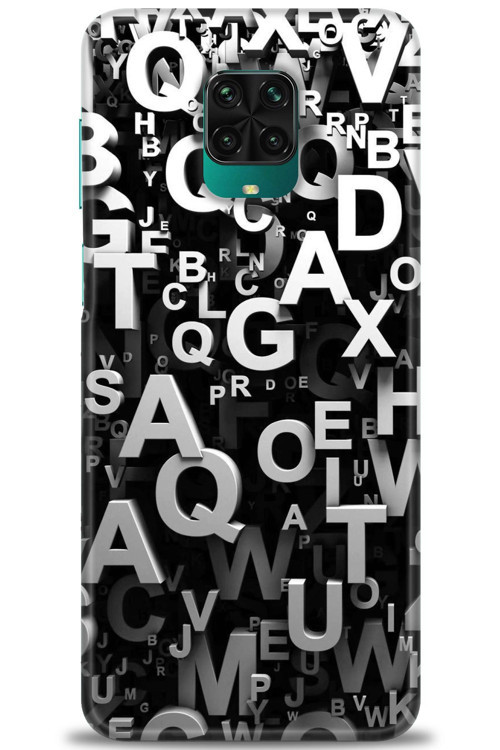 Xiaomi Redmi Note 9 Pro Kılıf HD Baskılı Kılıf - Harfler