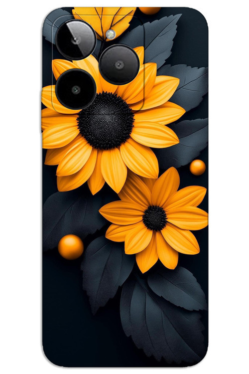 General Mobile GM ERA 50 Kılıf HD Desen Baskılı Arka Kapak - Siyah Çiçek