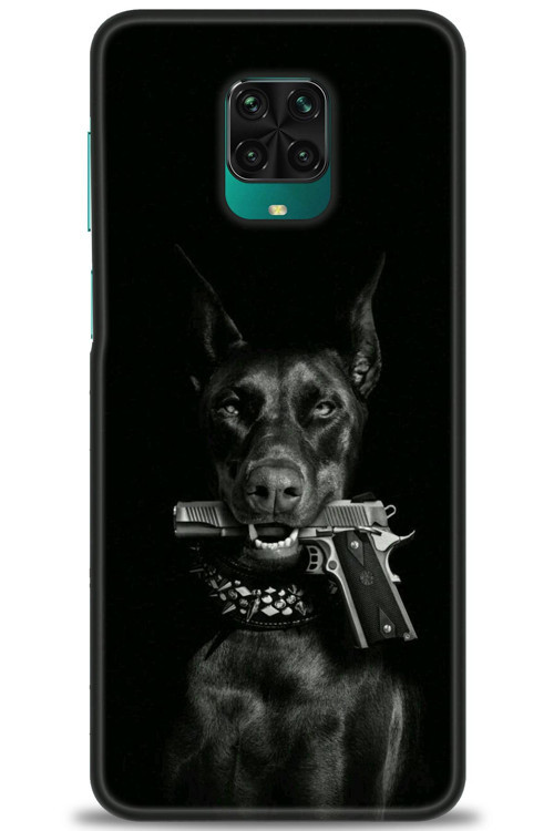 Xiaomi Redmi Note 9 Pro Kılıf HD Baskılı Kılıf - Tabanca ve Köpek