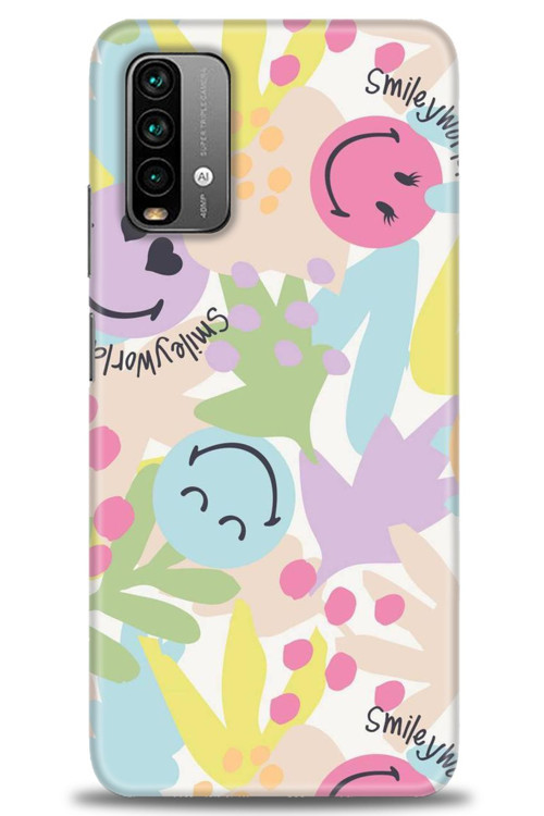 Xiaomi Redmi Note 9 4G Kılıf HD Baskılı Kılıf - Smiley World