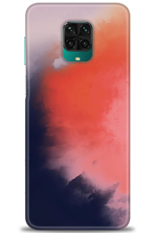 Xiaomi Redmi Note 9S Kılıf HD Baskılı Kılıf - Sisli Turuncu