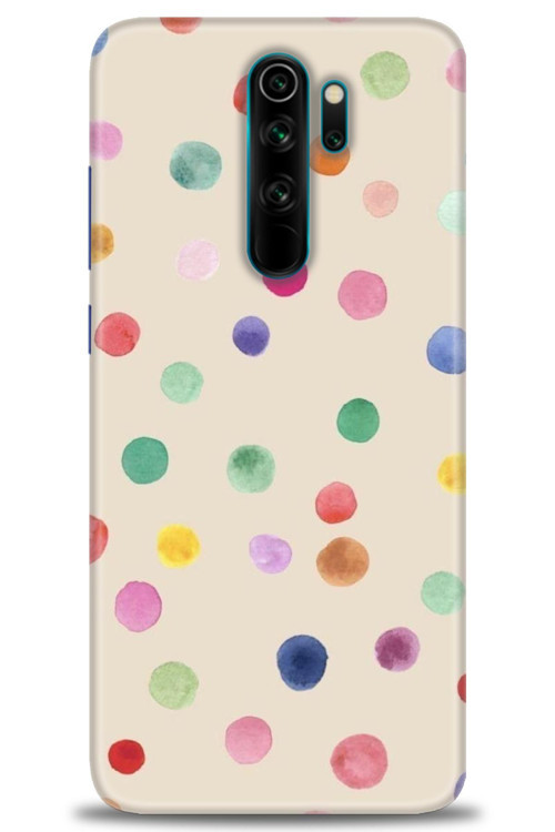 Xiaomi Redmi Note 8 Pro Kılıf HD Baskılı Kılıf - Renkli Puantiye