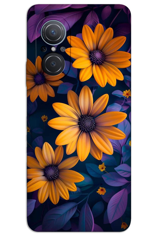Huawei Nova 9 SE Kılıf HD Desen Baskılı Arka Kapak - Sarı Çiçek