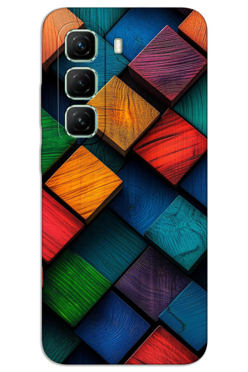 İnfinix Hot 50 4G Kılıf HD Desen Baskılı Arka Kapak - Kare Desen