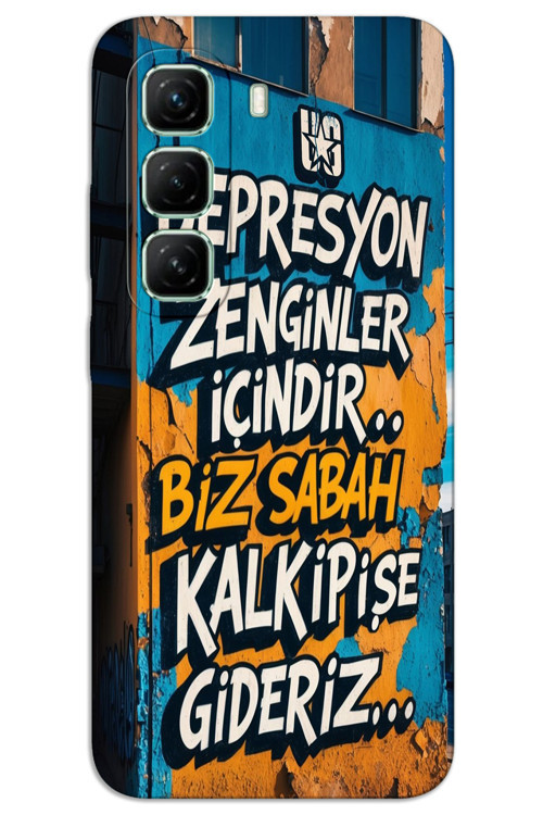 İnfinix Hot 50 5G Kılıf HD Desen Baskılı Arka Kapak - Depresyon