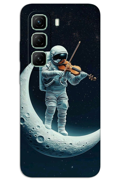 İnfinix Hot 50 4G Kılıf HD Desen Baskılı Arka Kapak - Astronot Keman