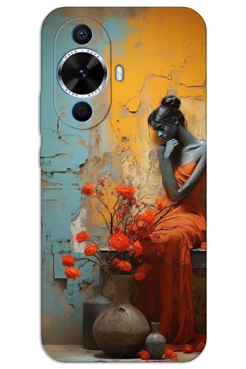 Huawei Nova 12S Kılıf HD Desen Baskılı Arka Kapak - Yalnız Kadın