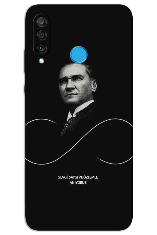 Huawei P30 Lite Kılıf HD Desen Baskılı Arka Kapak - Atatürk Sonsuzluk