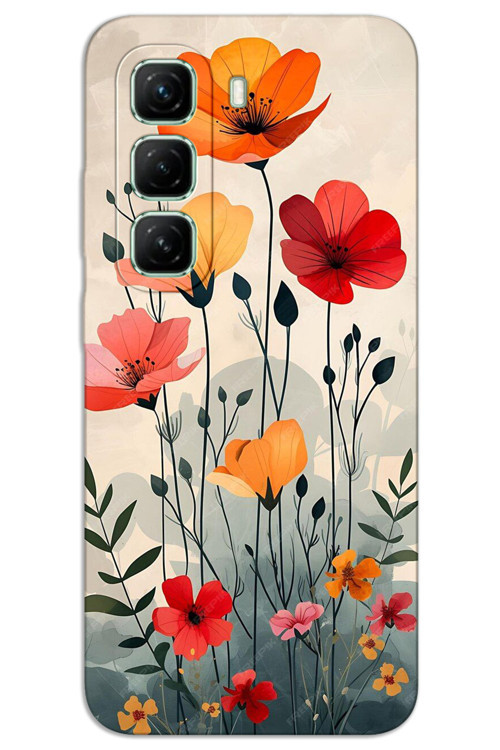 İnfinix Hot 50 4G Kılıf HD Desen Baskılı Arka Kapak - Lale