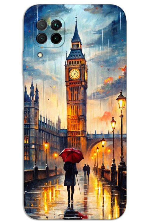 Huawei P40 Lite Kılıf HD Desen Baskılı Arka Kapak - Saat Kulesi