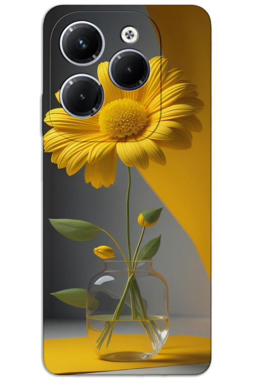 İnfinix Hot 40 Pro Kılıf HD Desen Baskılı Arka Kapak - Fanus Çiçek