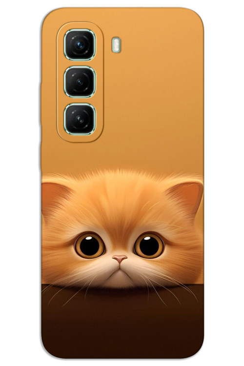 İnfinix Hot 50 4G Kılıf HD Desen Baskılı Arka Kapak - Sarı Yavru Kedi