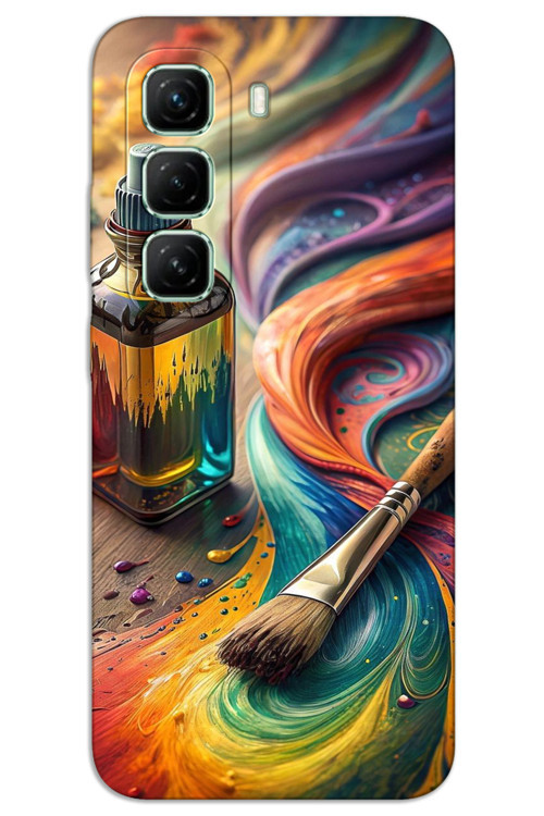 İnfinix Hot 50 Pro 4G Kılıf HD Desen Baskılı Arka Kapak - Fırça Palet