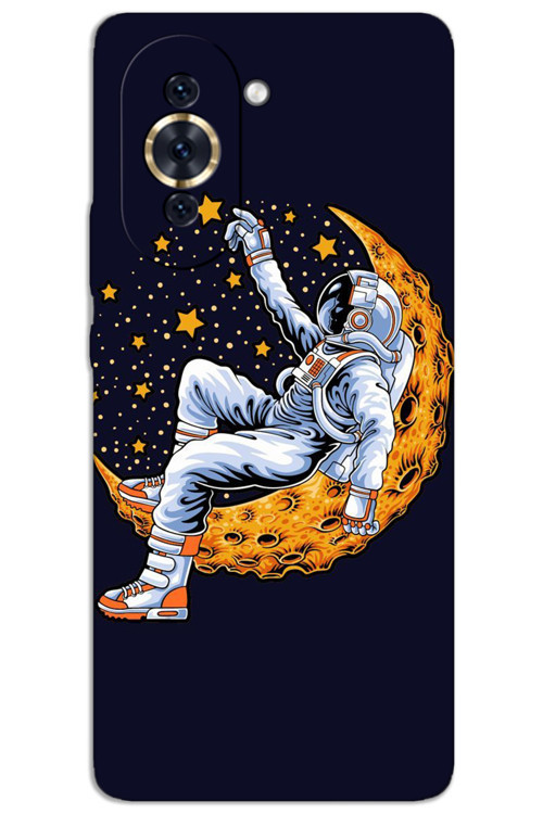 Huawei Nova 10 Kılıf HD Desen Baskılı Arka Kapak - Astronot Ay