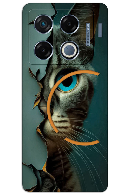 İnfinix GT 20 Pro Kılıf HD Desen Baskılı Arka Kapak - Mavi Kedi