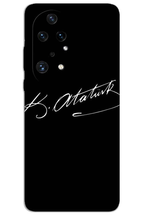 Huawei P50 Pro Kılıf HD Desen Baskılı Arka Kapak - Atatürk İmza