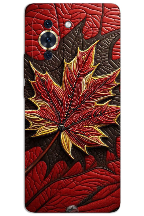 Huawei Nova 10 Kılıf HD Desen Baskılı Arka Kapak - Kırmızı Yaprak