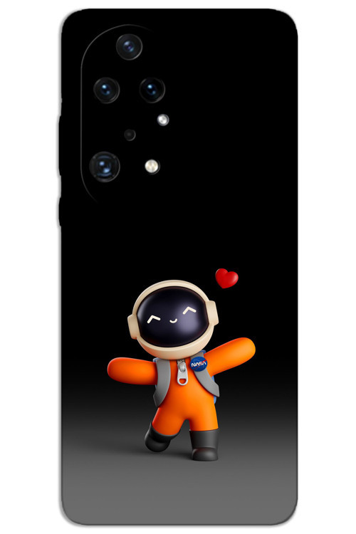 Huawei P50 Pro Kılıf HD Desen Baskılı Arka Kapak - Astronot Kalp